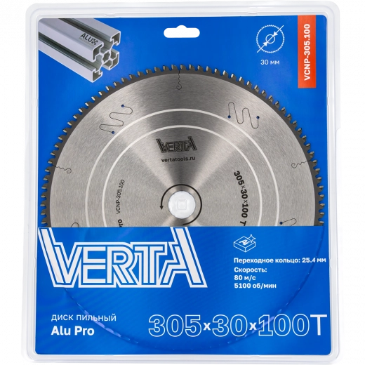 Диск пильный по алюминию 305x30/25,4х3.0/2.2x100T Alu Pro VERTA