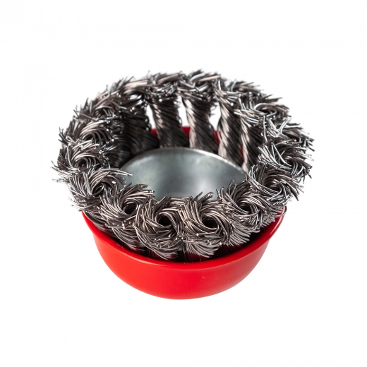 Щетка металлическая для УШМ  75мм/М14 чашка крученая проволока VERTA Щетка металлическая для УШМ  75мм/М14 чашка крученая проволока VERTA