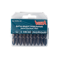 Биты двуxсторонние Ph2х50мм (10шт) ULTRAPROFI VERTA