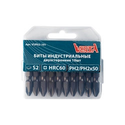 Биты двуxсторонние Ph2х50мм (10шт) ULTRAPROFI VERTA