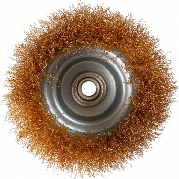 Щетка металлическая для УШМ 125мм/М14 чашка латунная витая проволока VERTA