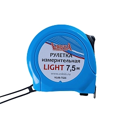 Рулетка   7,5мх25мм LIGHT пластиковый корпус VERTA BOX