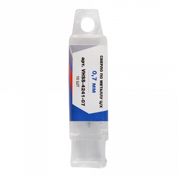 Сверло по металлу с цилиндрическим хвостовиком 0,7мм (10шт) VERTA Сверло по металлу с цилиндрическим хвостовиком 0,7мм (10шт) VERTA