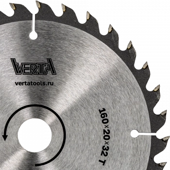 Диск пильный по дереву 160x20/16x2.2/1.4х32T Taiga VERTA