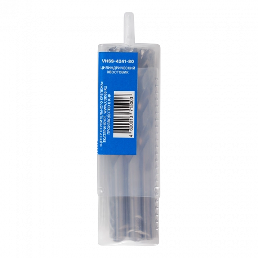 Сверло по металлу с цилиндрическим хвостовиком  8,0мм (10шт) VERTA Сверло по металлу с цилиндрическим хвостовиком  8,0мм (10шт) VERTA