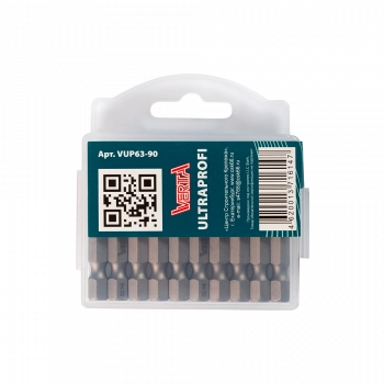Биты HEX 4х50мм сталь S2 1/4" (10шт) ULTRAPROFI VERTA Биты HEX 4х50мм сталь S2 1/4" (10шт) ULTRAPROFI VERTA