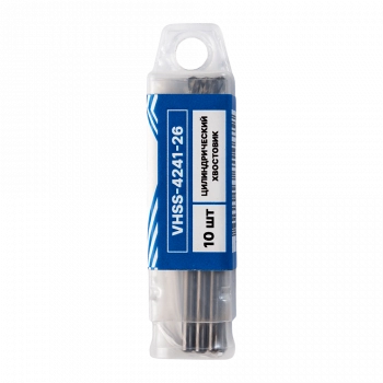 Сверло по металлу с цилиндрическим хвостовиком  2,6мм (10шт) VERTA Сверло по металлу с цилиндрическим хвостовиком  2,6мм (10шт) VERTA