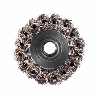 Щетка металлическая для УШМ  65мм/М14 чашка крученая проволока VERTA Щетка металлическая для УШМ  65мм/М14 чашка крученая проволока VERTA