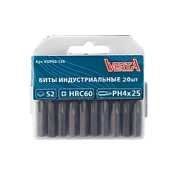 Биты Ph4х25мм (20шт) ULTRAPROFI VERTA