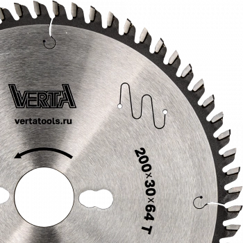 Диск пильный по ламинату и МДФ 200x30/20х3.2/2.2x64T MDF Pro VERTA