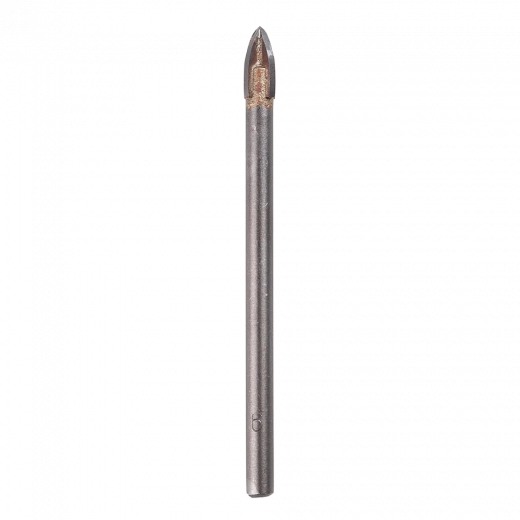 Сверло по кафелю и стеклу с цилиндрическим хвостовиком 6мм 4 режущих кромки VERTA