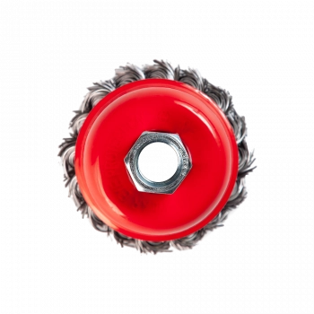 Щетка металлическая для УШМ  75мм/М14 чашка крученая проволока VERTA Щетка металлическая для УШМ  75мм/М14 чашка крученая проволока VERTA