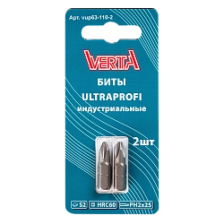 Биты Ph2х25мм (2шт) ULTRAPROFI VERTA