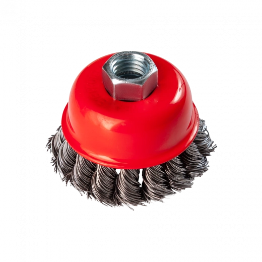 Щетка металлическая для УШМ  75мм/М14 чашка крученая проволока VERTA Щетка металлическая для УШМ  75мм/М14 чашка крученая проволока VERTA