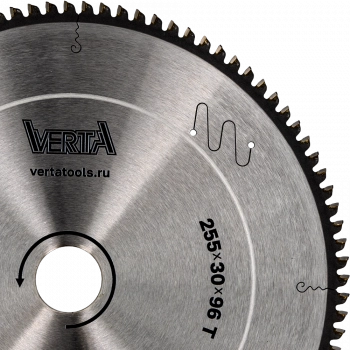 Диск пильный по алюминию 255x30/25.4х2.8/2.0x96T Alu Pro VERTA