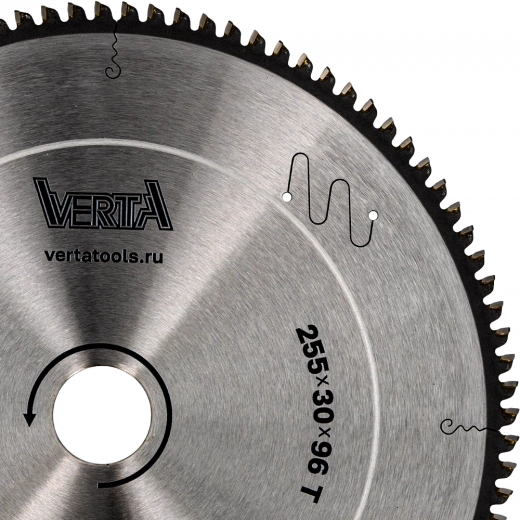Диск пильный по алюминию 255x30/25.4х2.8/2.0x96T Alu Pro VERTA