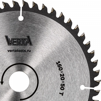 Диск пильный по ламинату и МДФ 160x20/16х2.2/1.4x50T Clean Cut VERTA