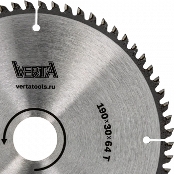 Диск пильный по ламинату и МДФ 190x30/20х2.2/1.4x64T Clean Cut VERTA