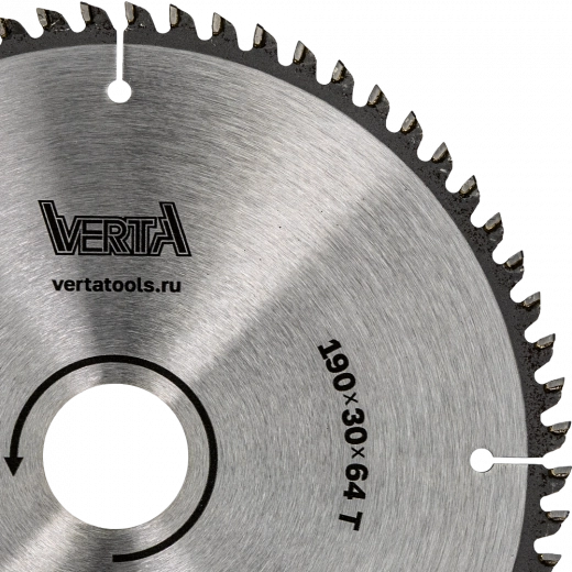 Диск пильный по ламинату и МДФ 190x30/20х2.2/1.4x64T Clean Cut VERTA