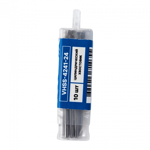 Сверло по металлу с цилиндрическим хвостовиком 2,4мм (10шт) VERTA