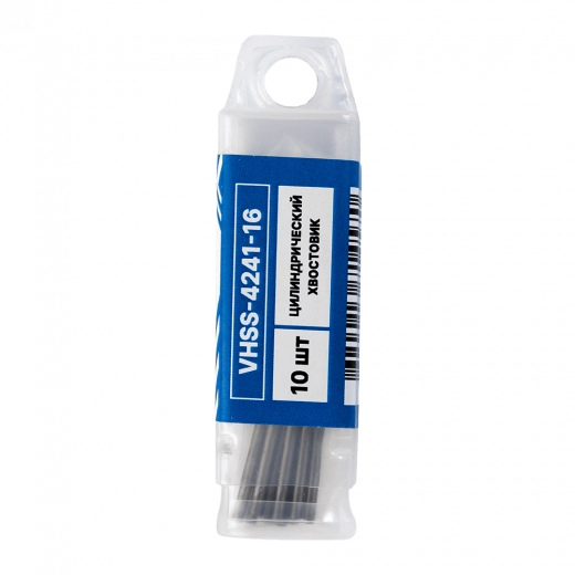 Сверло по металлу с цилиндрическим хвостовиком 1,6мм (10шт) VERTA