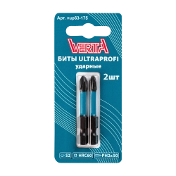 Биты ударные Ph2х50 (2шт) ULTRAPROFI VERTA