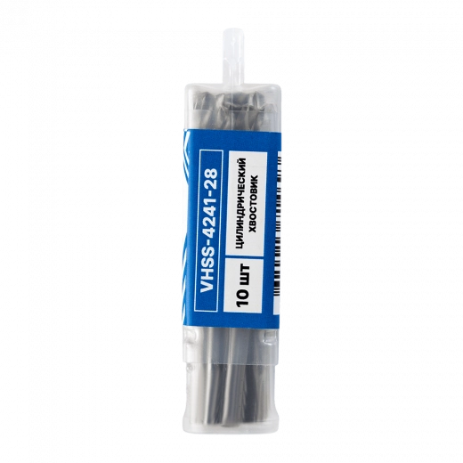 Сверло по металлу с цилиндрическим хвостовиком  2,8мм (10шт) VERTA Сверло по металлу с цилиндрическим хвостовиком  2,8мм (10шт) VERTA