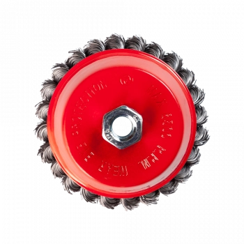 Щетка металлическая для УШМ  65мм/М14 чашка крученая проволока VERTA Щетка металлическая для УШМ  65мм/М14 чашка крученая проволока VERTA