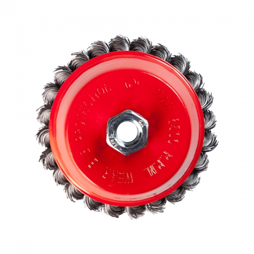 Щетка металлическая для УШМ  65мм/М14 чашка крученая проволока VERTA Щетка металлическая для УШМ  65мм/М14 чашка крученая проволока VERTA