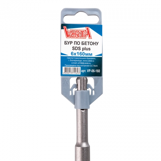 Бур по бетону SDS-plus 6х160мм VERTA Бур по бетону SDS-plus 6х160мм VERTA