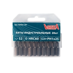 Биты Ph1х25мм (20шт) ULTRAPROFI VERTA