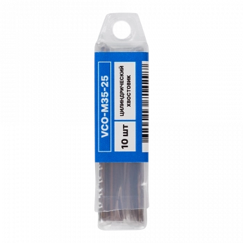 Сверло по металлу кобальт с цилиндрическим хвостовиком 2,5мм (10шт) VERTA Сверло по металлу кобальт с цилиндрическим хвостовиком 2,5мм (10шт) VERTA