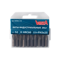 Биты Ph3х25мм (20шт) ULTRAPROFI VERTA