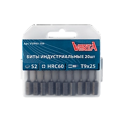 Биты T9х25мм (20шт) ULTRAPROFI VERTA