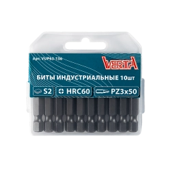 Биты PZ3х50мм (10шт) ULTRAPROFI VERTA