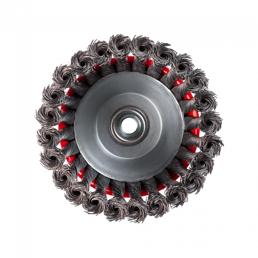 Щетка металлическая для УШМ 125мм/М14 чашка крученая проволока VERTA Щетка металлическая для УШМ 125мм/М14 чашка крученая проволока VERTA