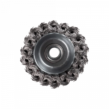 Щетка металлическая для УШМ  75мм/М14 чашка крученая проволока VERTA Щетка металлическая для УШМ  75мм/М14 чашка крученая проволока VERTA