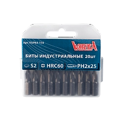 Биты Ph2х25мм (20шт) ULTRAPROFI VERTA