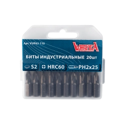 Биты Ph2х25мм (20шт) ULTRAPROFI VERTA