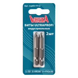 Биты Ph2х50мм (2шт) ULTRAPROFI VERTA