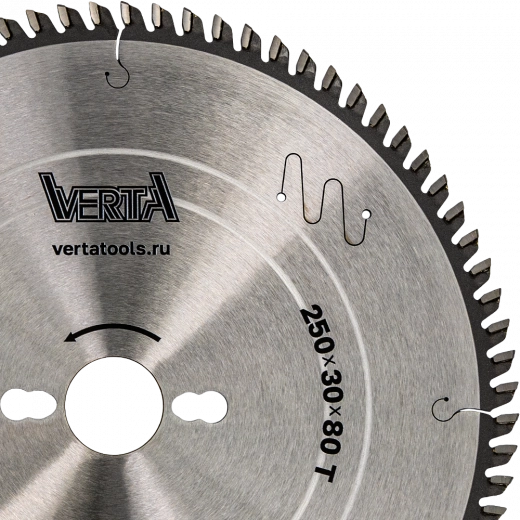 Диск пильный по ламинату и МДФ 250x30/20х3.2/2.2x80T MDF Pro VERTA