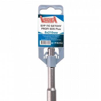 Бур по бетону SDS-plus 8х210мм 4 режущих кромки VERTA Бур по бетону SDS-plus 8х210мм 4 режущих кромки VERTA