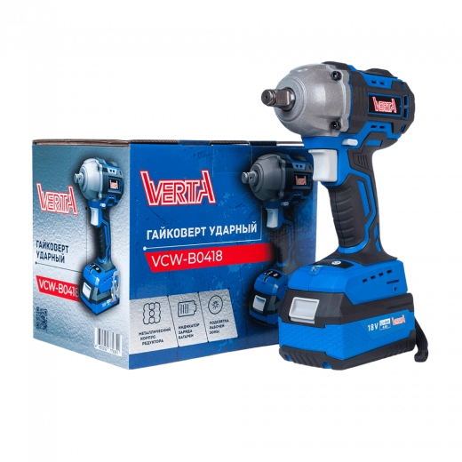 Гайковерт ударный аккумуляторный VCW-B0418 VERTA