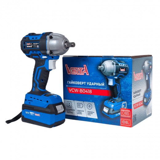 Гайковерт ударный аккумуляторный VCW-B0418 VERTA
