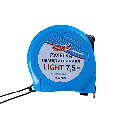 Рулетка   7,5мх25мм LIGHT пластиковый корпус VERTA BOX