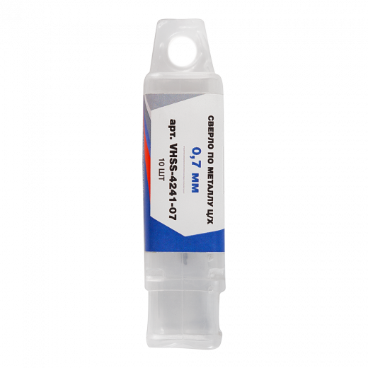 Сверло по металлу с цилиндрическим хвостовиком 0,7мм (10шт) VERTA