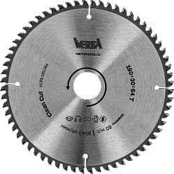 Диск пильный по ламинату и МДФ 190x30/20х2.2/1.4x64T Clean Cut VERTA