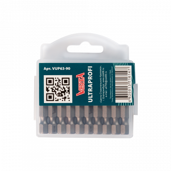 Биты HEX 4х50мм сталь S2 1/4" (10шт) ULTRAPROFI VERTA