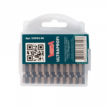 Биты HEX 4х50мм сталь S2 1/4" (10шт) ULTRAPROFI VERTA