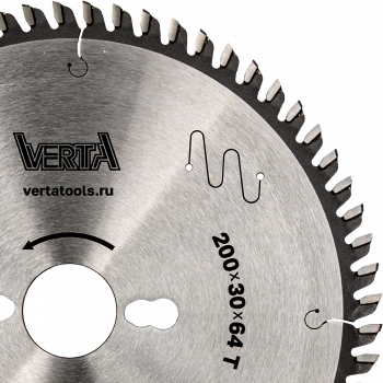Диск пильный по ламинату и МДФ 200x30/20х3.2/2.2x64T MDF Pro VERTA